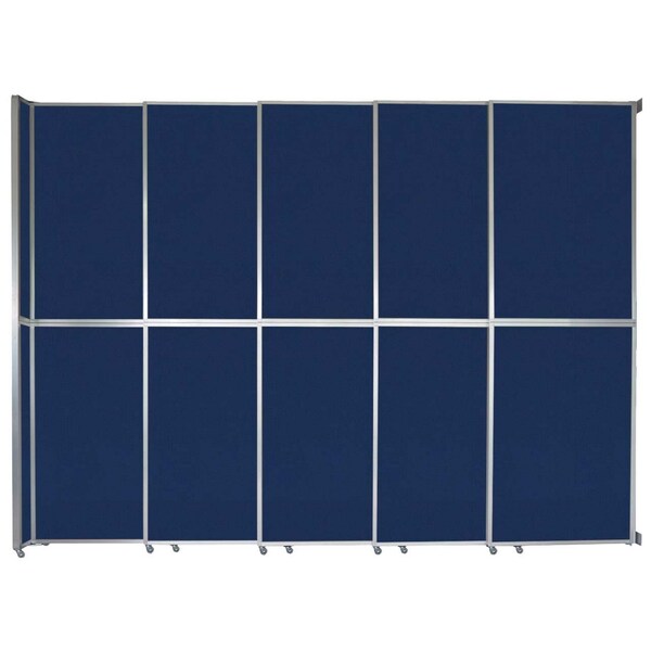 Operable Wall Sliding Room Divider 15'7" x 12'3" Navy Blue Fabric